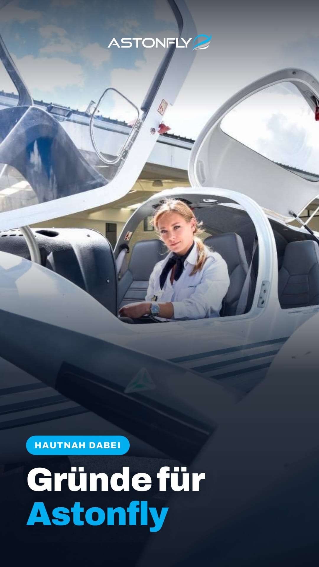 Astonfly-Flugschüler in einem Schulflugzeug