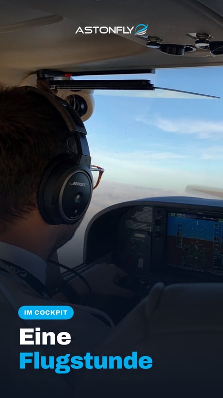 Flugschüler im Flugunterricht bei den ersten Flügen auf der Cessna 172S