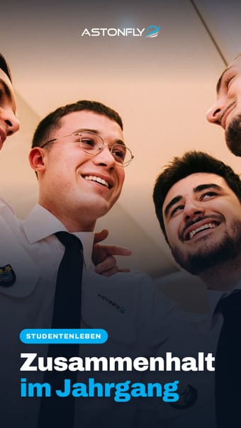 Astonfly-Flugschüler gemeinsam in ihrem Jahrgang